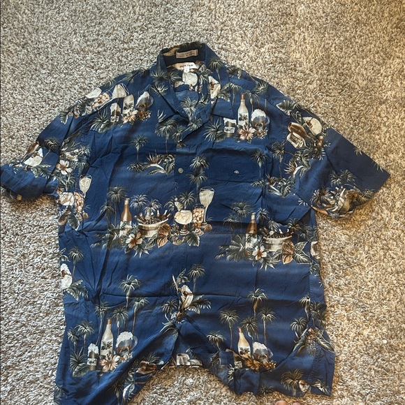 Pierre Cardin Other - Blue Tropical Print Men's Shirt